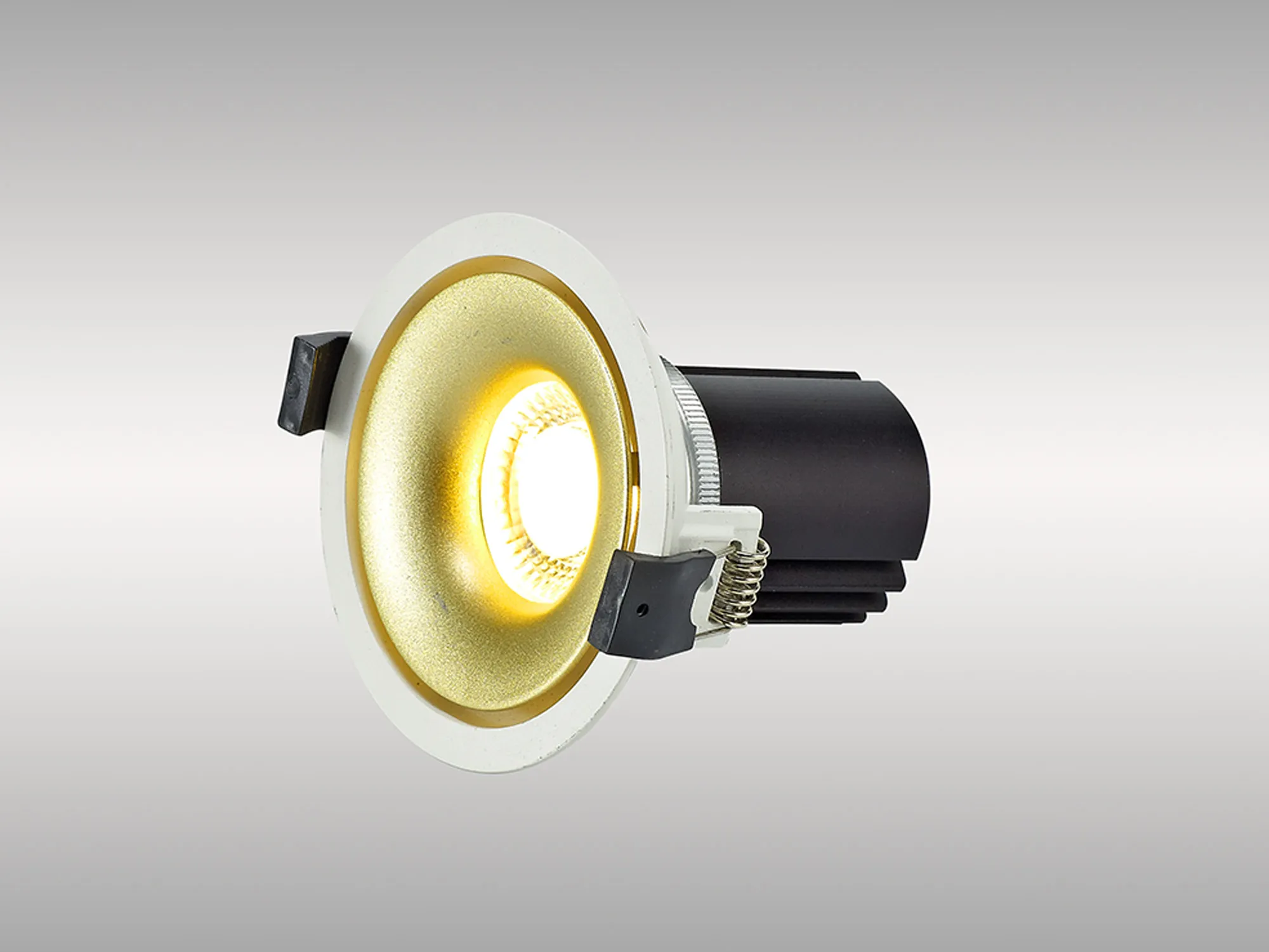 Bolor 12 Tridonic Powered 12W 4000K 1200lm 12° CRI>90 LED Engine White/Gold Fixed Recessed Spotlight, IP20 DM202114  Dlux Bolor 12